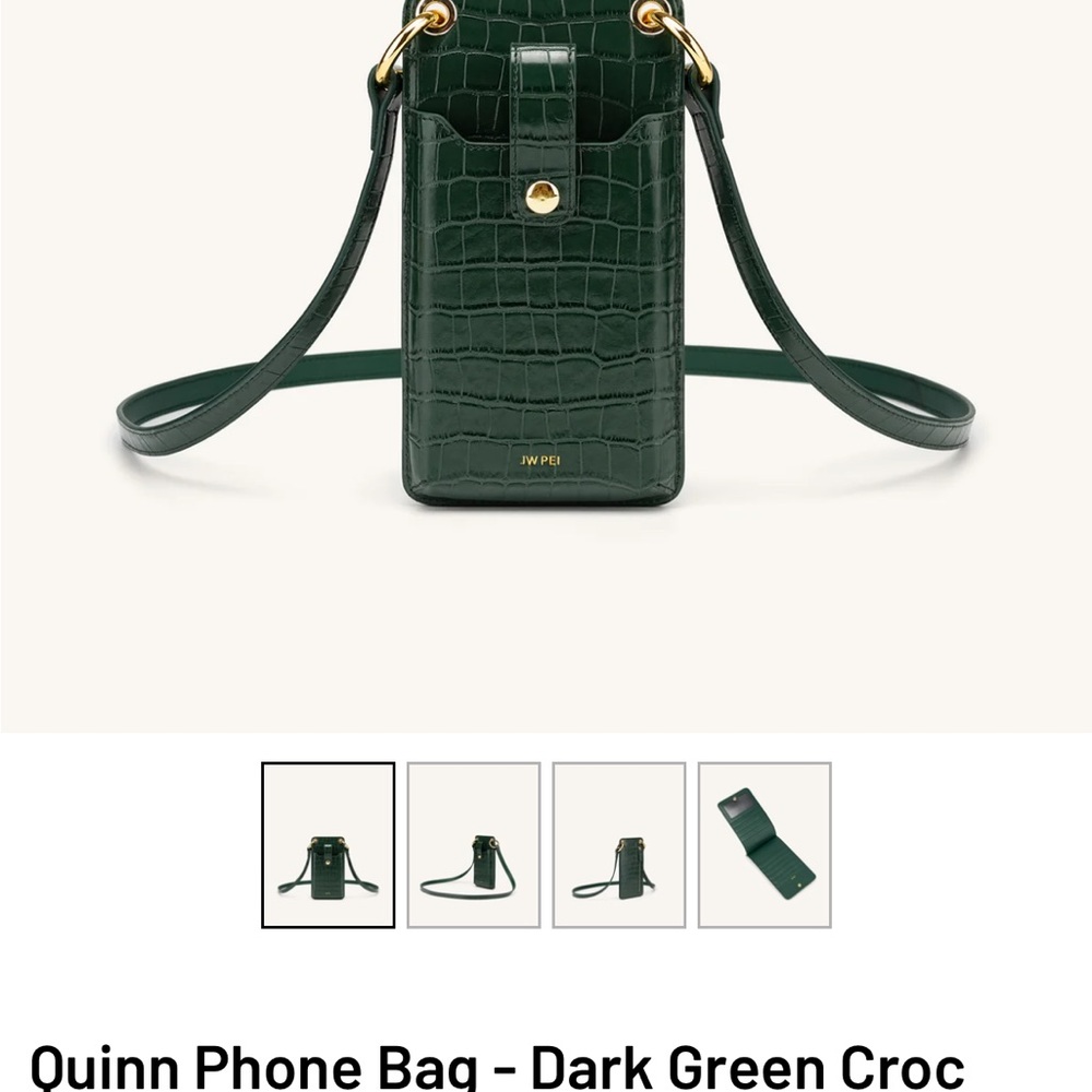 JW PEI Dark Green Croc Mini Bag